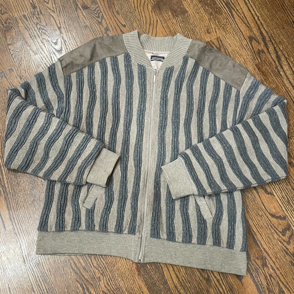 COOPER 3D Knit Zip Up Cardigan Sweater Made in Canada